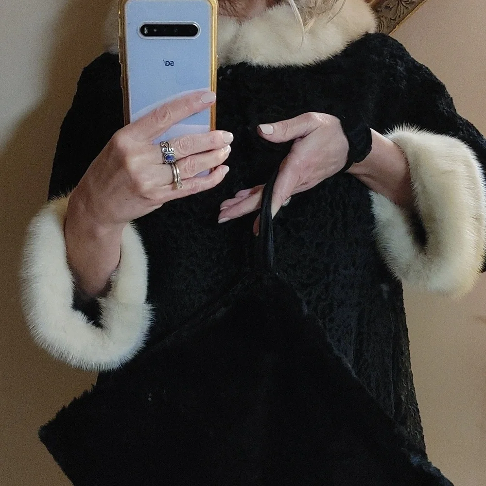 Very Vintage Fur and Textured Satin Muff